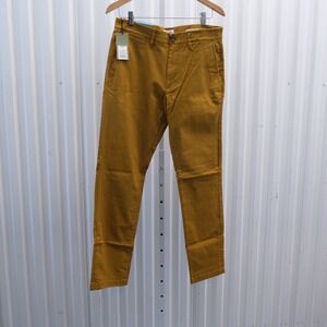 NWT Goodfellow & Co Men Skinny Fit Hennepin Chino Pants in Mustard Yellow, 33X30